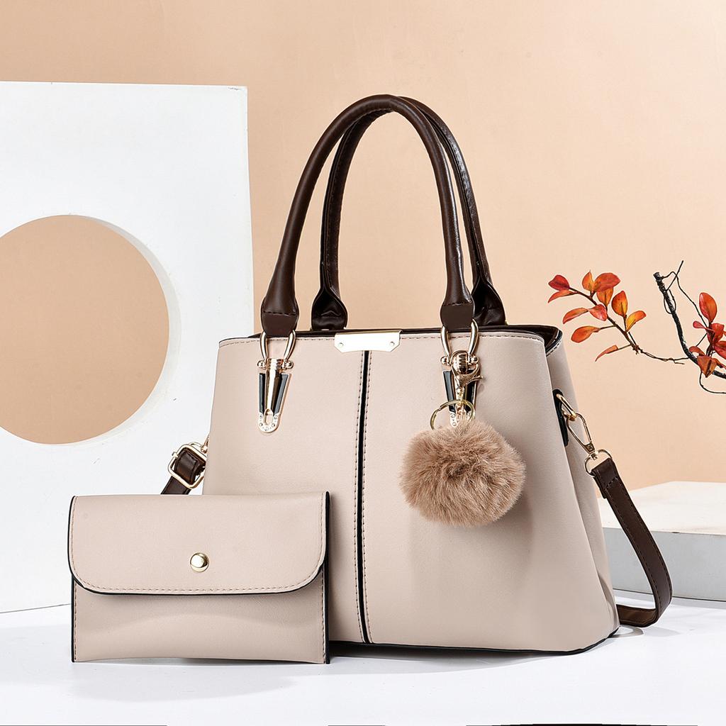 Two-piece Set Womens  Handbag and Wallet Large Capacity One-shoulder Messenger Bag for Fashion Casual Leather Women's Bag
