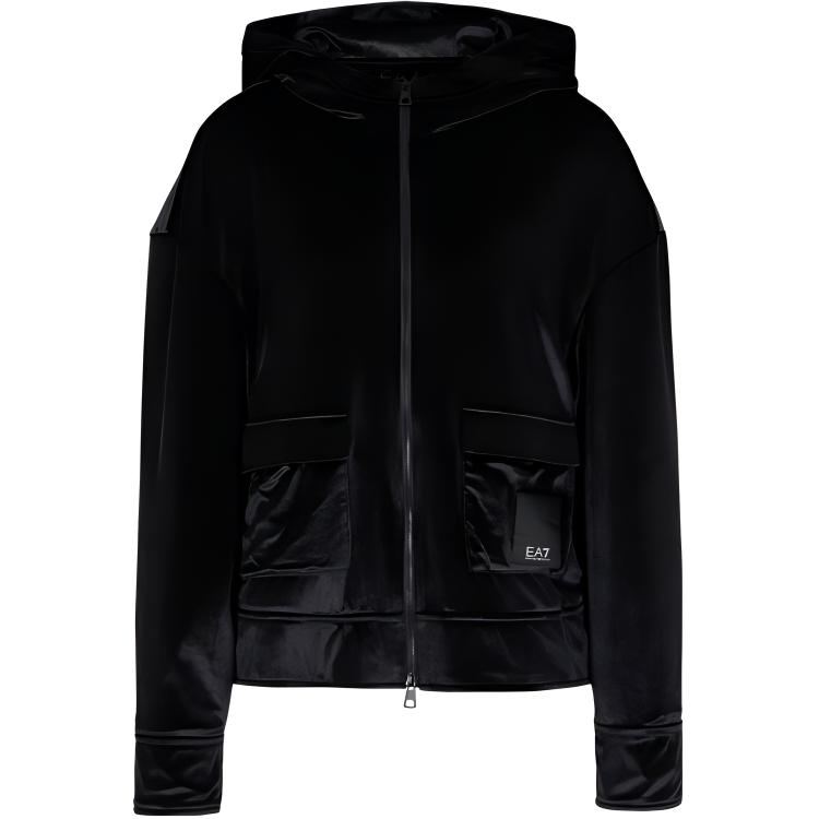 

Emporio Armani EA7 FW24 Velour Cropped Hoodie Women hoodies Black 6DTM29-TJZDZ-1200 XS