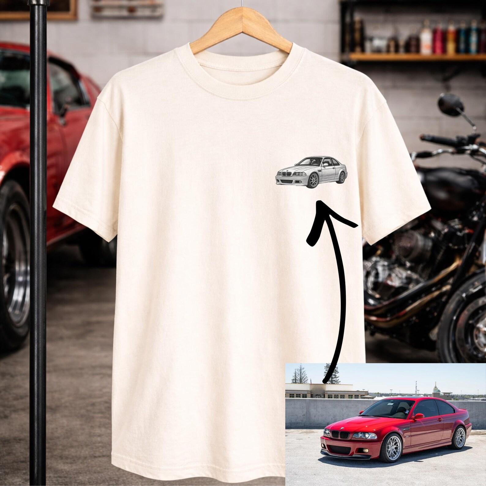 Personalized Vehicle T Shirt, Custom Car Drawing Tee, Auto Enthusiast Gift, Racing Lover Shirt, Automotive Gift for Men Dad M