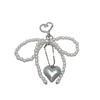 Stylish Pearl Bow Heart Pendant Keychain - Unique DIY Bag Accessory