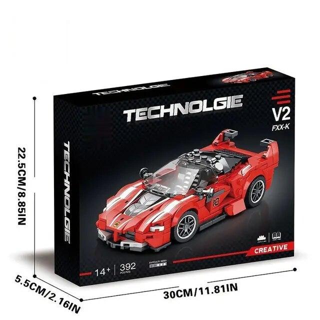 

392 шт., модель спортивного автомобиля, строительные блоки, город, классический чемпион скорости, автомобиль, кирпичи, игрушки, детские игрушки для самостоятельной сборки, рождественские подарки белый