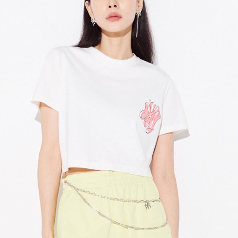 New MLB T Shirt Women's Ivory White 3FTSL8023-50IVS