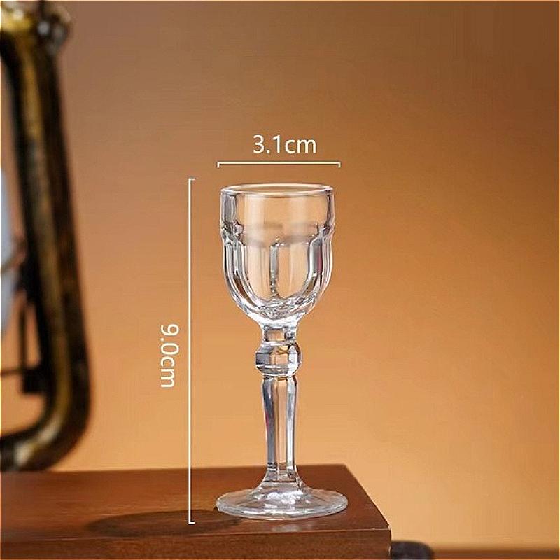 2pcs Sets 15ml Small Wine Glass Cocktail Glass Wine Goblet Transparent Shot Glass Spirits Cup Exquisite Drinking Glasses Gifts