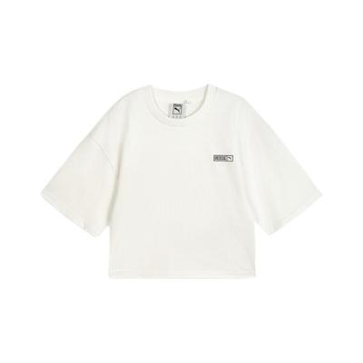 Puma X Rosé Collaboration Solid Color Fashion Versatile Round Neck Short Sleeve T-Shirt With Small Logo Men T-Shirts White 633806_77