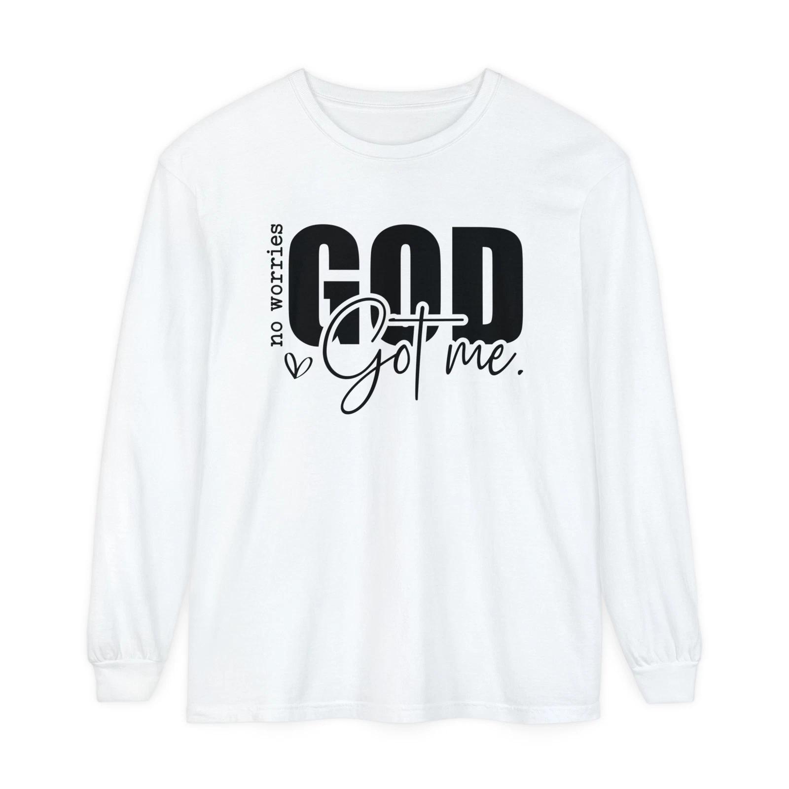 No Worries God Got Me Comfort Colors Unisex Garment-dyed Long Sleeve T-Shirt 2XL