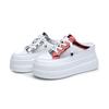 Casual Women's Shoes Summer New Half Slippers Bag Head Outer Wear Heightening Sandals Mesh Yarn Breathable Thick-soled Muffin Shoes Trendy