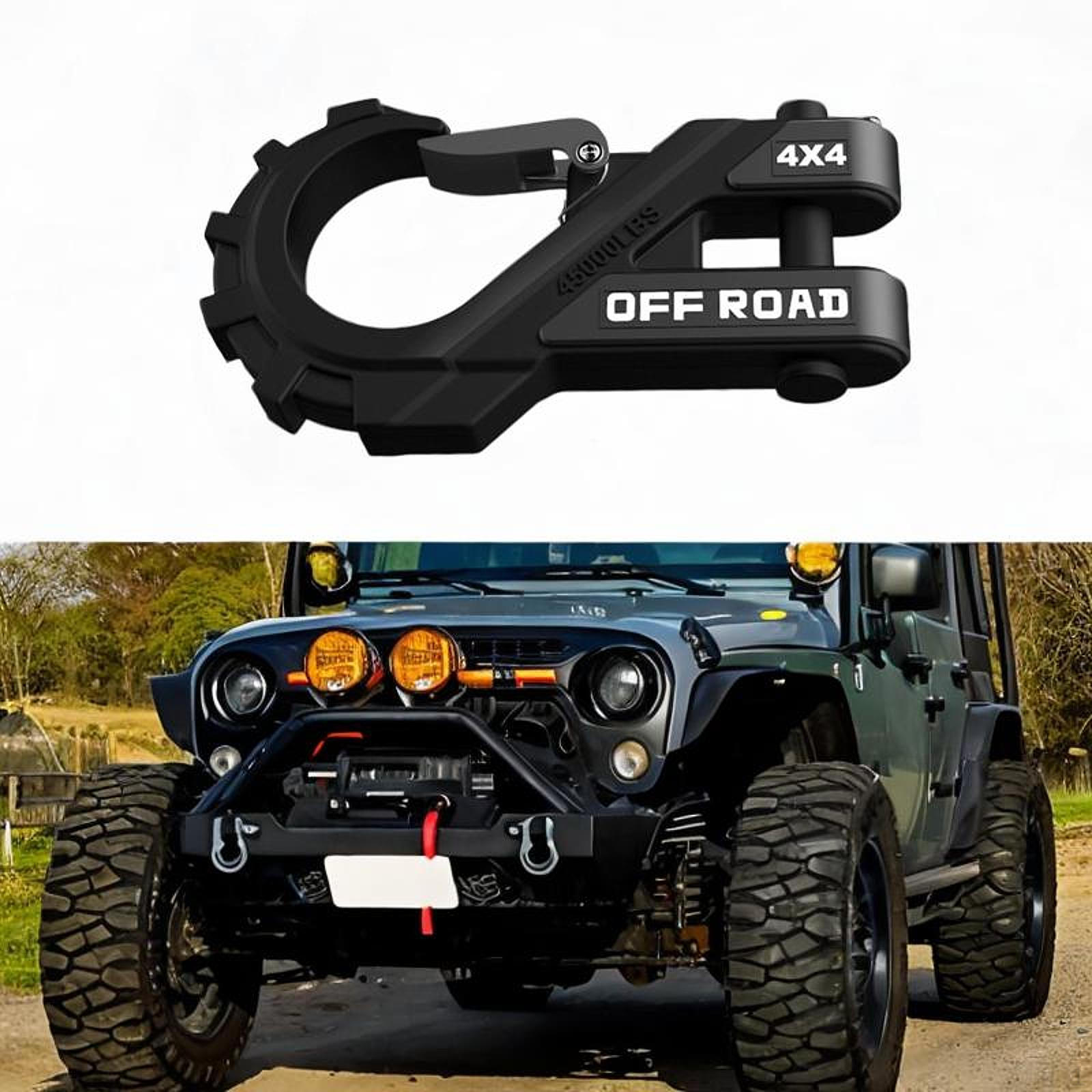 

Соединитель для крюка лебедки и крепления скобы для эвакуации автомобиля чёрный