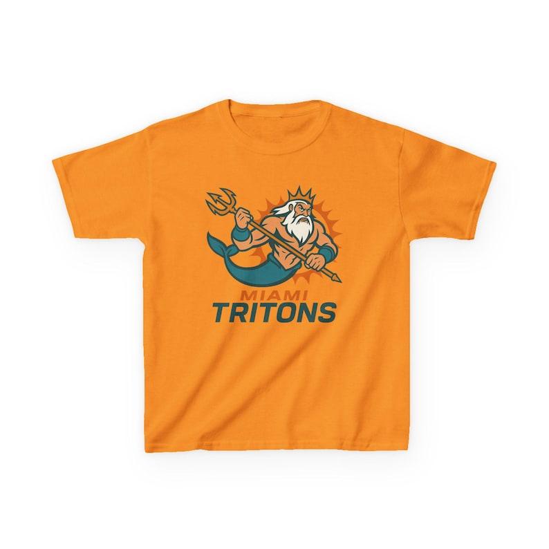 MIAMI TRITONS Kids Tee - Dolphins Pro Football Little Mermaid Ariel T-Shirt - Disney Parks Disney World Disneyland Trip Cotton Graphic Tee 100