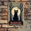 Metall Wandposter Schwarze Katze Halloween Wohnkultur