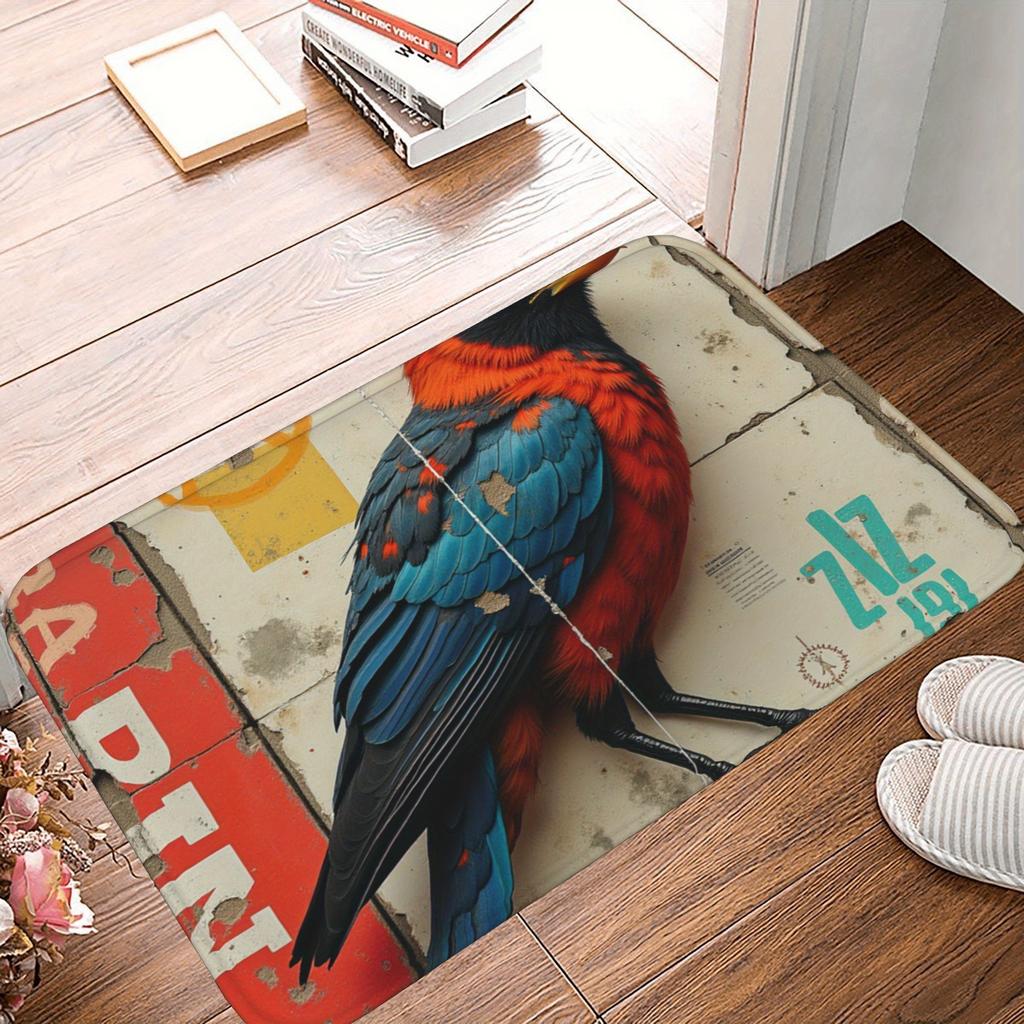 1PC Dew-Kissed Rose Kitchen Rug Non-Slip Door Mat Pop Design Bathroom Rug Bath Mat Carpet for Home Sink Laundry Ecoreeree