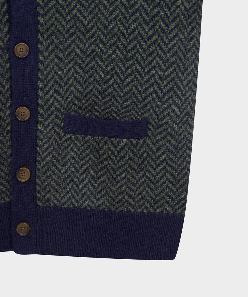 Brooks Brothers Wool Herringbone Shawl Cardigan (Multi) (Bbwcmff401)