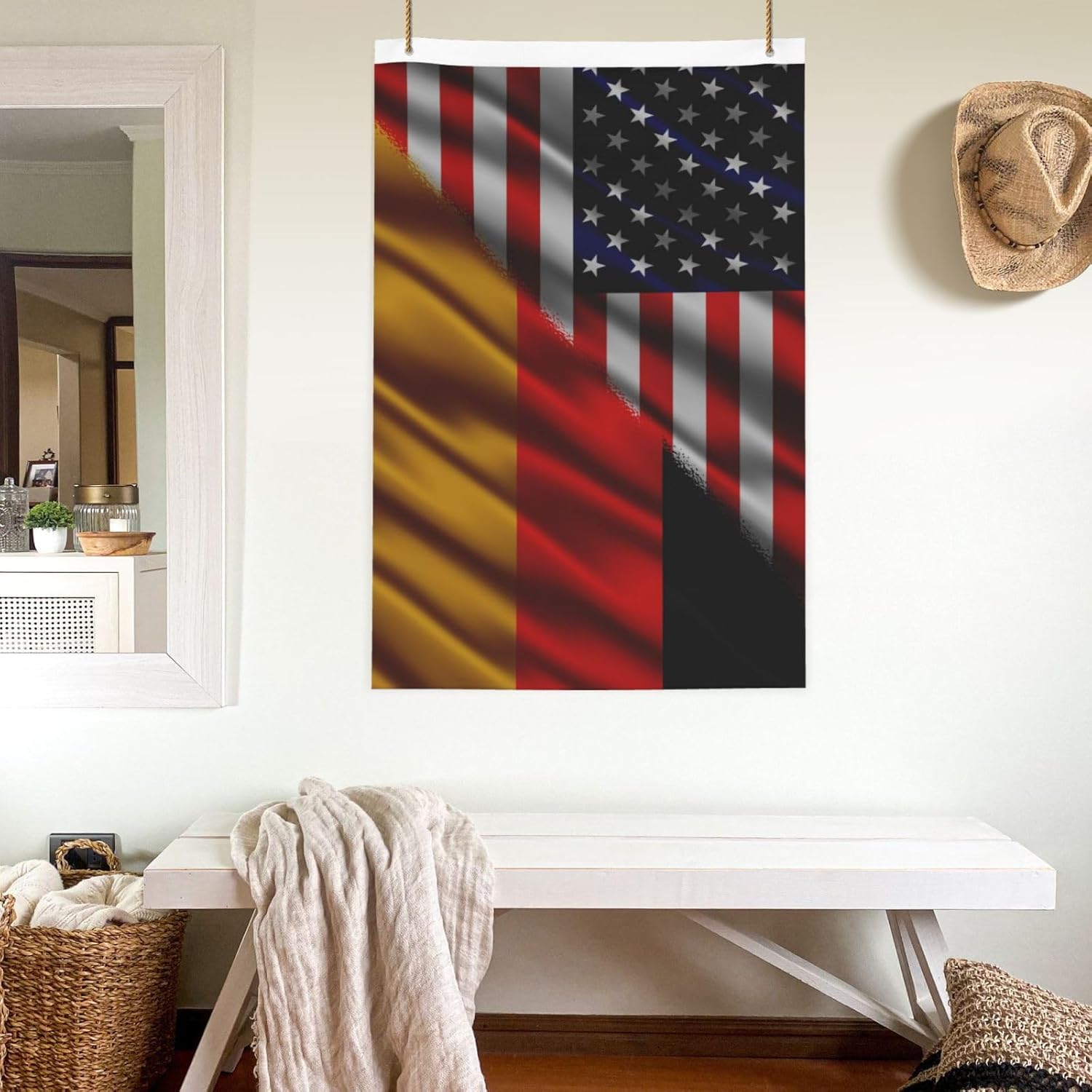 

Usa American And German Germany Flag 2x3 Ft Flags Double-Sided Printing Outdoor Indoor Decoration Country Flag 2x3 Foot Polyester Banner American Usa And Ecuador
