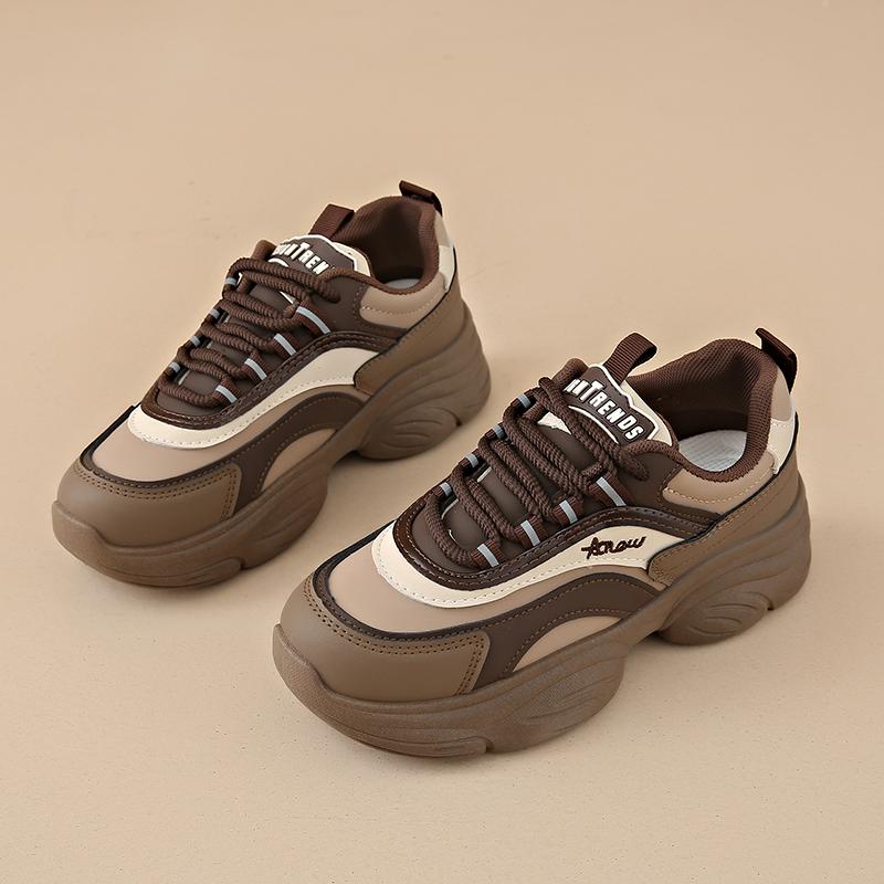 

CRLAYDK Chunky Platform Walking Sneakers for Women Dad Lace Up Fashion Shoes Leather Wedge Comfortable Sport Running Tennis 40