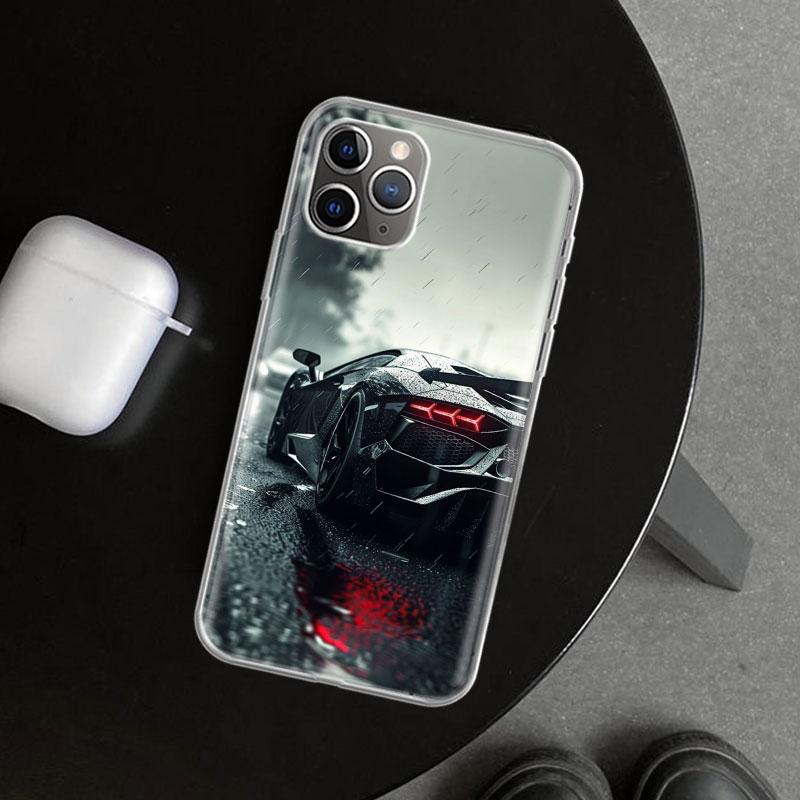 Cool Male Men Sports Cars Phone Case Cover for iPhone 11 12 13 Mini 14 15 Plus 16 Pro Max 17 Air 7 8 + SE Art Customized Fundas
