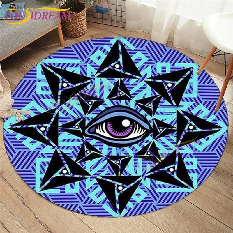 Evil Eye Covor Covor Decoratiuni Interioare Hamsa Palm Mandala Covor Covor Sufragerie Covor Boho Chic Rotund Scaun Covor Rotund