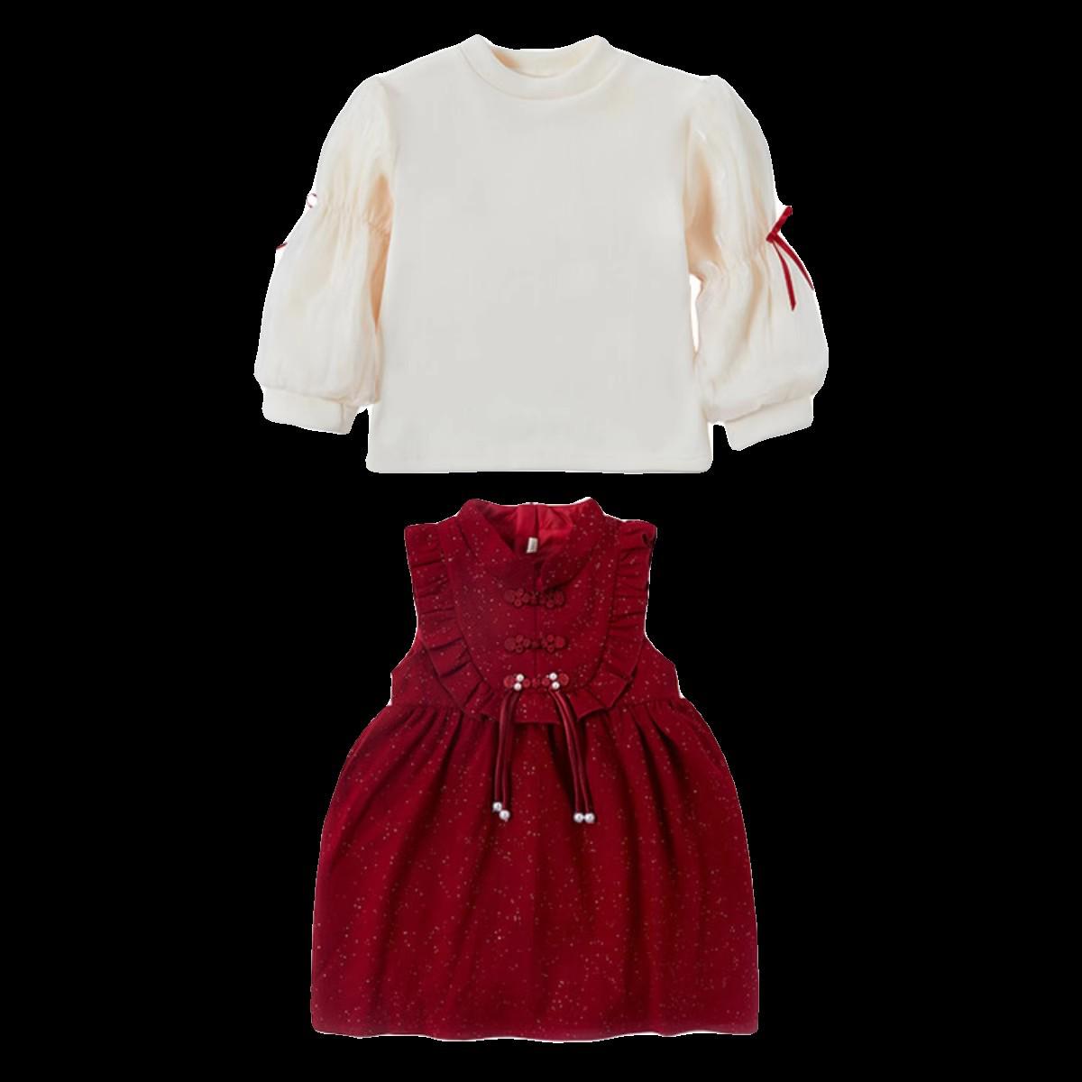 

Бархатное платье на пуговицах для девочек - осень/зима 2024 г. в стиле корейской принцессы Size 130