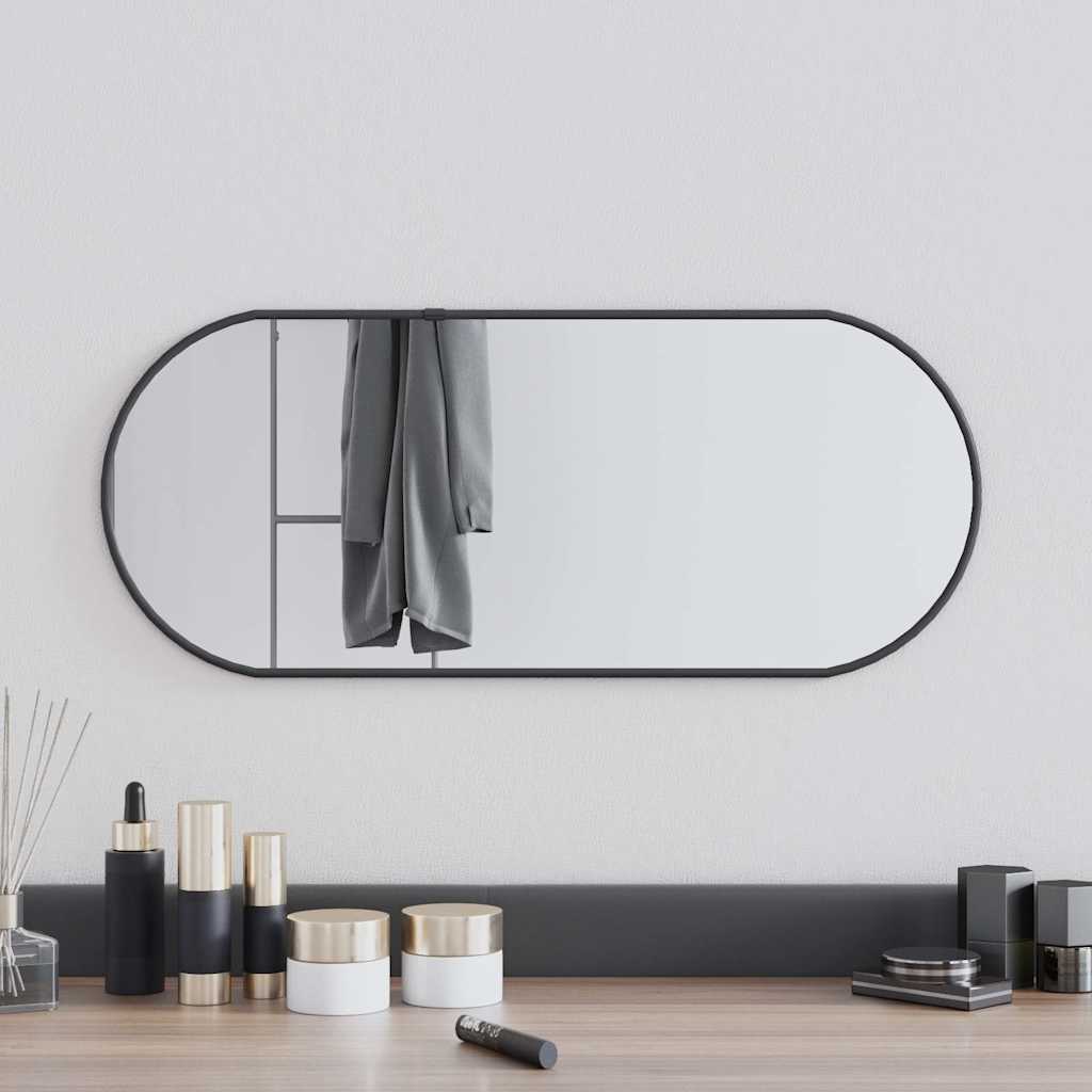 vidaXL Wandspiegel Schwarz 60x25 cm Oval schwarz