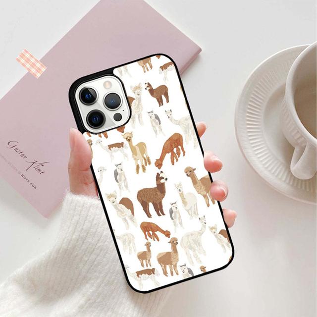 Cute Llama Alpaca Animals Cartoon Phone Case Cover for iPhone 17 Air 16 15 14 13 11 12 Pro Max Plus Shell Coque