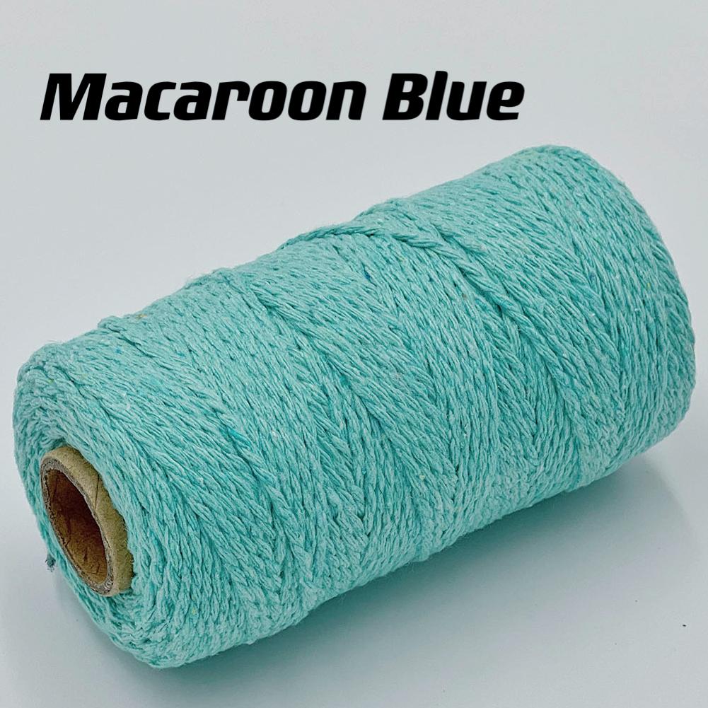 2mm 100m Macrame Cotton Rope Twisted Jute Colored Cotton Two-Color Rope Process For Wall-Mounted Gift Packaging DIY Wedding Deco