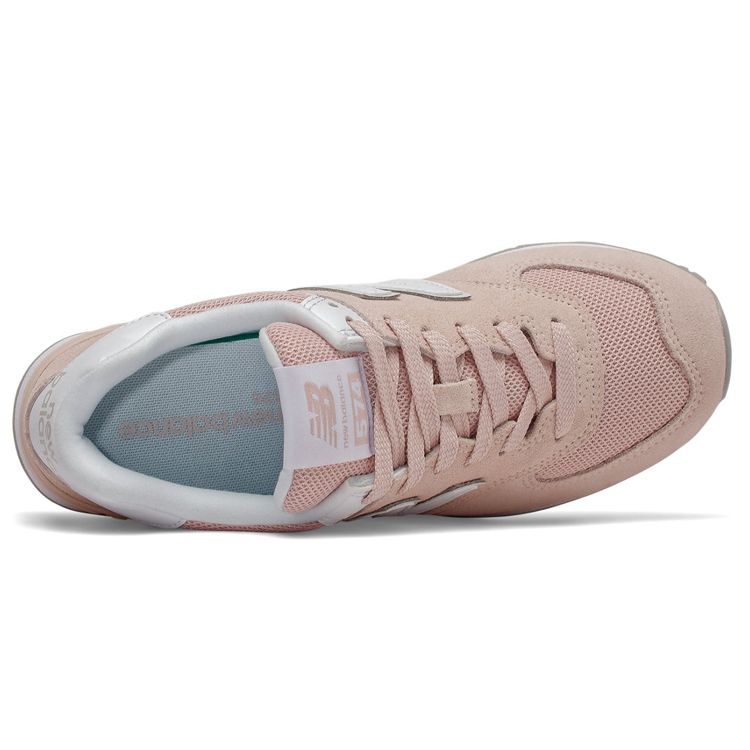 New Balance NB 574 Retro Comfortable Synthetic Leather Low-Top Casual Running Shoes Women sneaker Pink White WL574OAB