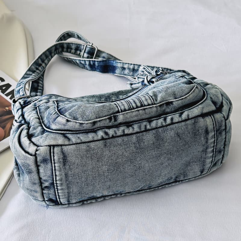 Retro denim messenger bag casual shoulder bag