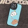 Cute Cartoon Bubu Dudu Phone Case for iPhone 16 15 14 13 Pro Max 11 12 Plus Leather Silicone Cover