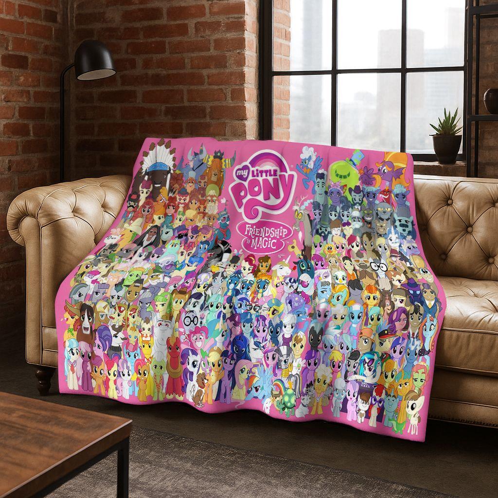 26 Style My Little Pony Unicorn Cartoon Flannel Blanket,Warm and Cozy Soft Throw Blanket for Home Bedroom Bed Sofa Cover Kids