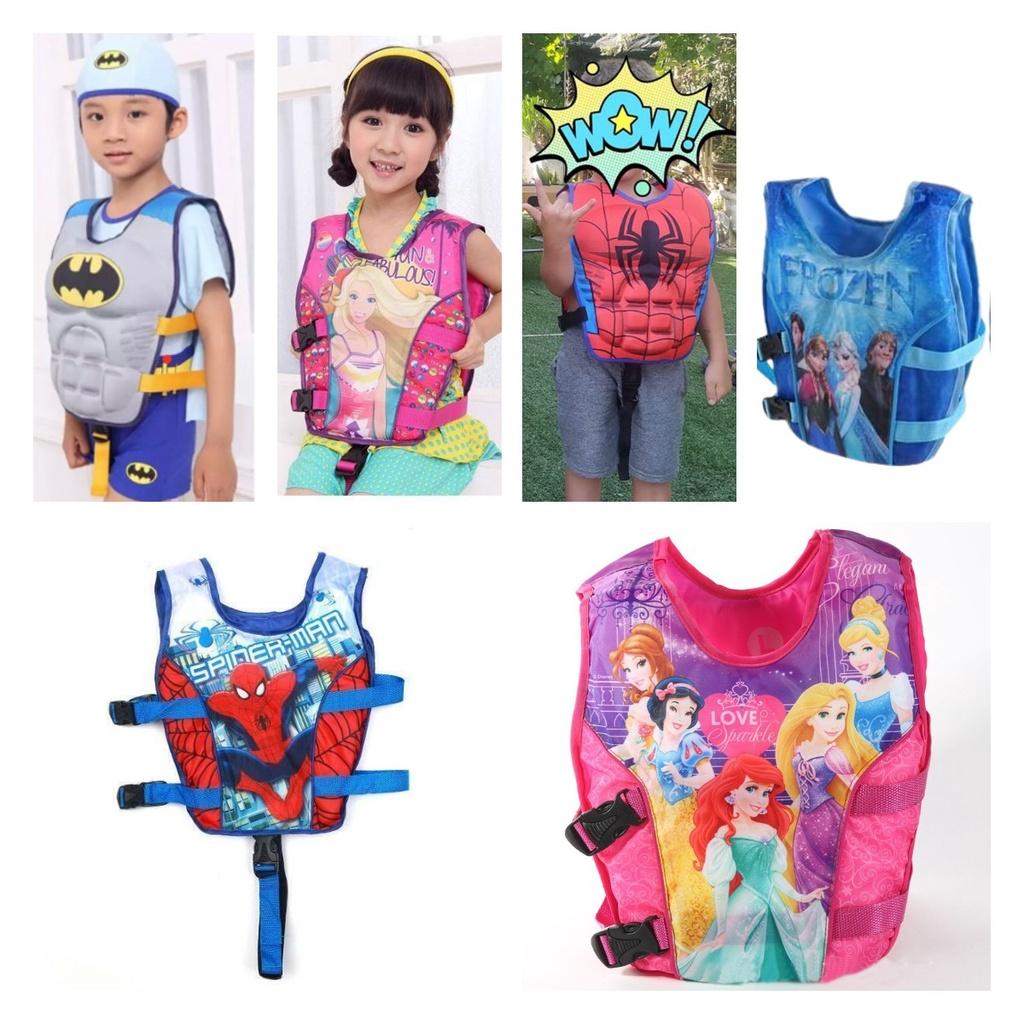 Kids' Muscle Float Vest For Water Activities Cartoon Print Polyester Fabric