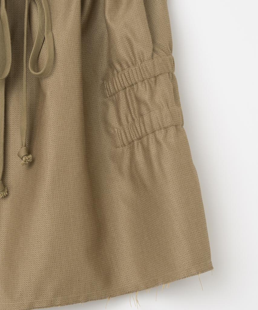 Milo Woman Cutoff Shirred Two-Way Skirt [Beige]