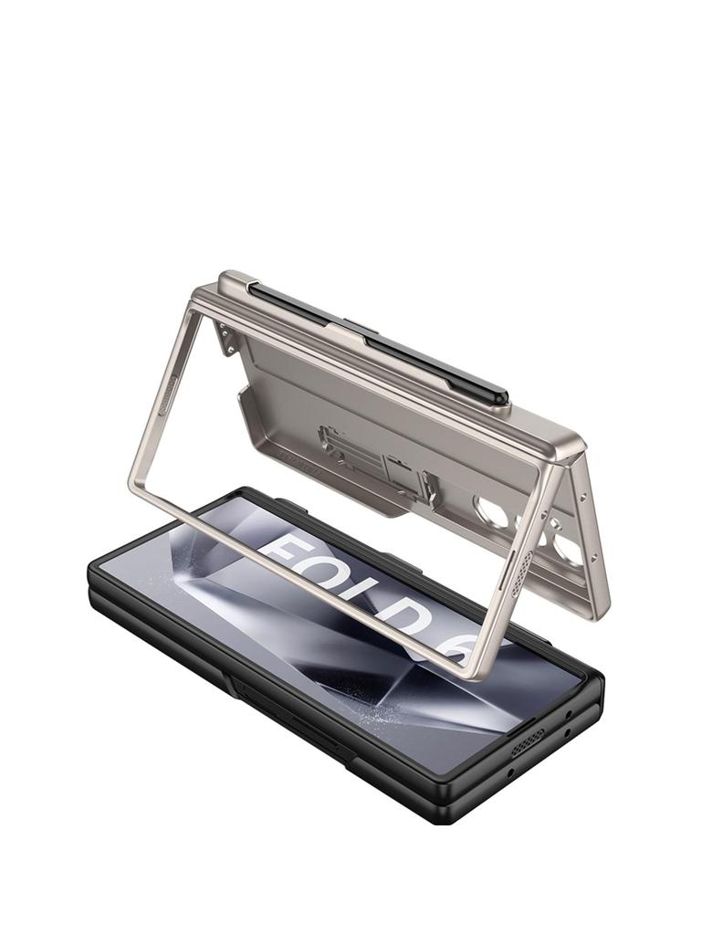 Samsung Fold6 Pen Slot Case: Cross-Border Folding, Magnetic Flip, Hinge Protection.
