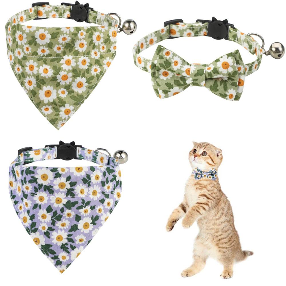 

Милый котенок Цветочный узор Нагрудники Треугольный шарф Регулируемый шейный платок Бандана Кошачьи ошейники Галстук-бабочка Bow Tie