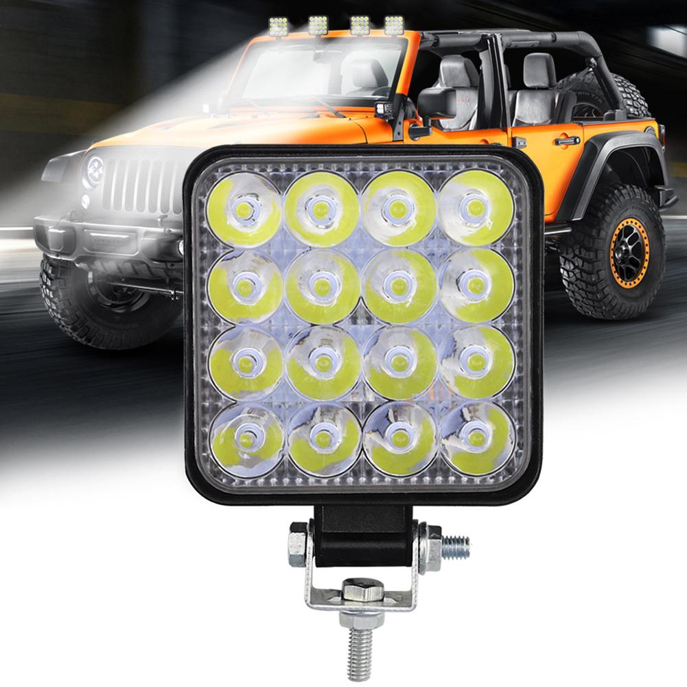 1Pcs LED Green Work Lights Waterproof 48W Spotlight Off Road Headlights 12V 24V 6000K Led Work Light For Tractor ATV UTV Tr A4C0