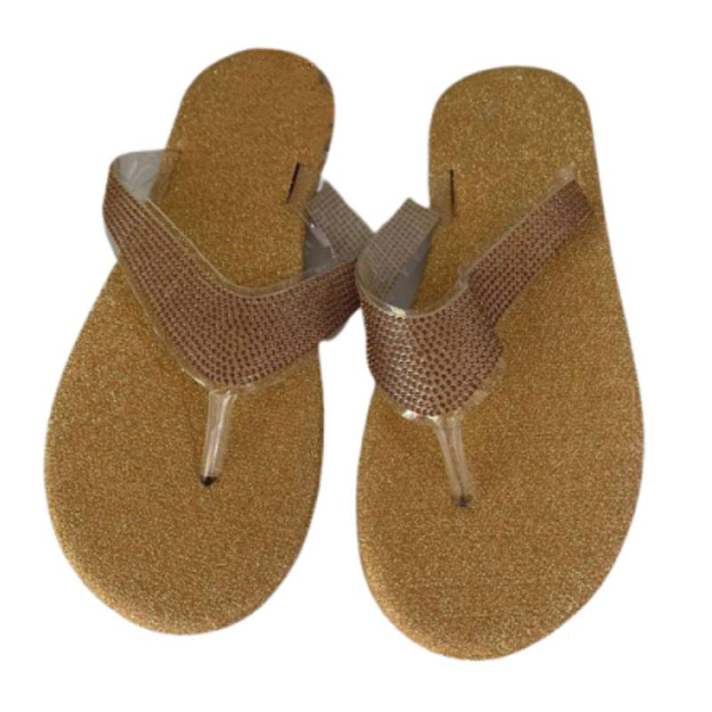2022 Summer New Arrivals Plus Size Casual Rhinestone Flat Women's Slipper In Stock