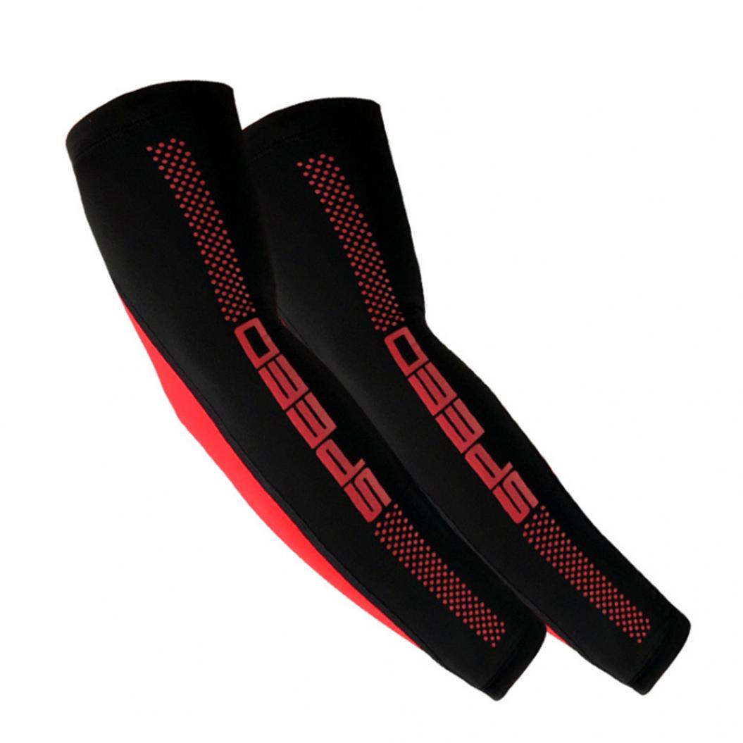 

1 пара унисекс велосипедных альпинистских дышащих охлаждающих рукавов для защиты чехла L красный