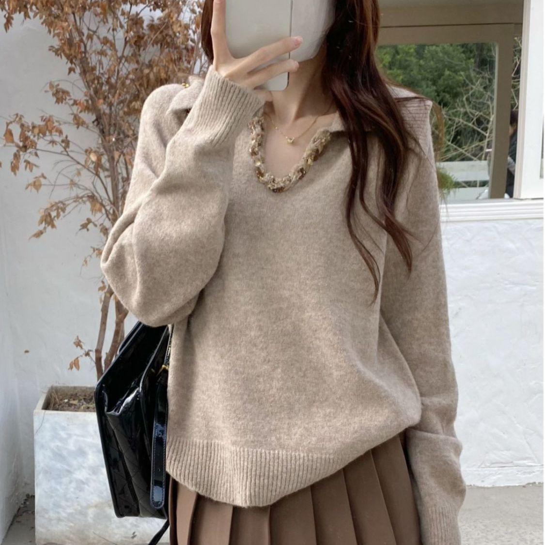 

Женский приталенный свитер с длинным рукавом из французского трикотажа - Зимнее издание к Новому году One Size хаки