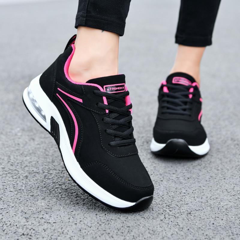 Fashion Women Casual Shoes Air Cushion PU Leather Vulcanized Woman Autumn Fashion Comfortable Sneakers Sports Plus Size Platform