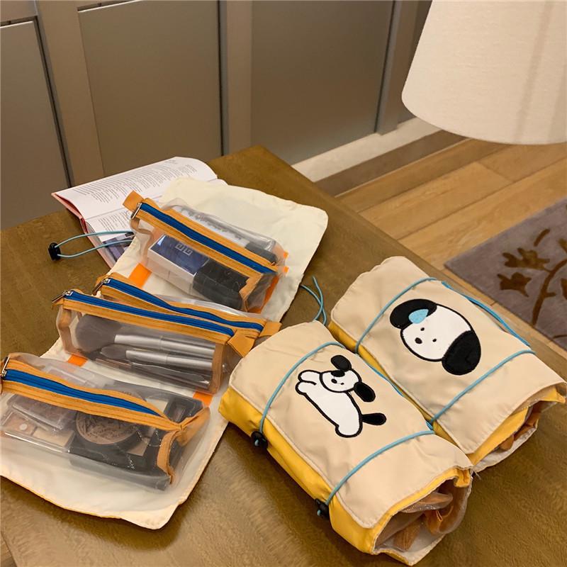 Original Design Puppy Large 4-in-1 Travel Makeup Bag with Detachable Mesh Storage