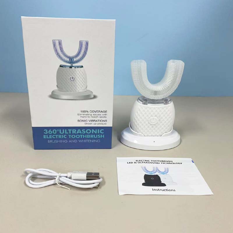 Rechargeable Sonic IPX7 Waterproof Toothbrush, Adult U-shaped Automatic Sonic Toothbrush, Cartoon Electric Toothbrush