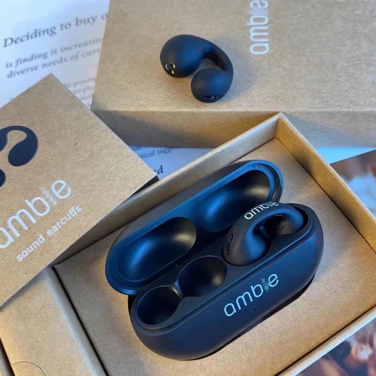 

Ambie Bone Conduction Bluetooth 5.4 Clip-On Wireless In-Ear Sports Headset with Large Battery