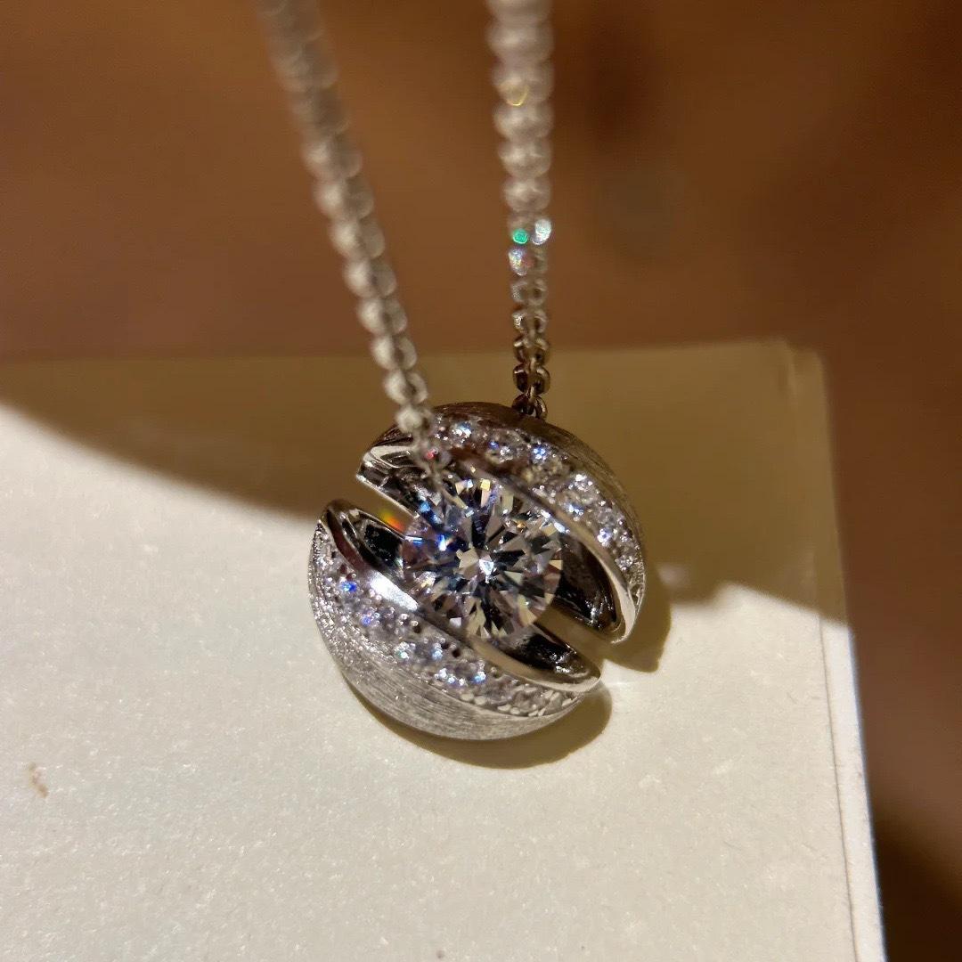 

New Floating Planet Necklace Women s Temperament Light Luxury High Sense Niche Design Simple Versatile Fashion Collarbone Chain 2026 45CM платиновый
