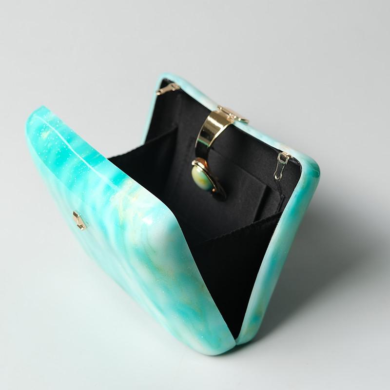 Νέες μοντέρνες τσάντες μόδας γυναικείες τσάντες μπλε πούλιες ακρυλικό πολυτελές πάρτι βραδινή τσάντα Γυναικεία casual Cute Box τσαντάκι συμπλέκτη