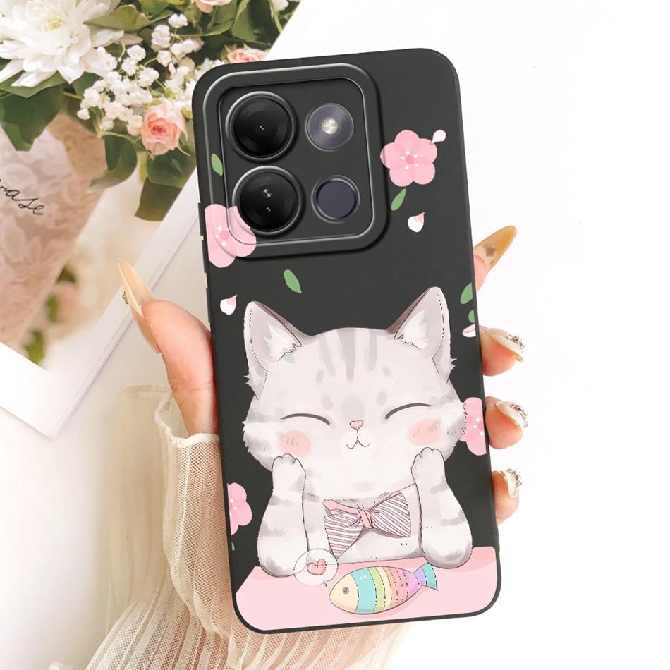 For Infinix Smart 7 HD / Smart7 Plus Cute Cat Flower Cartoon Phone Case For Infinix Smart 7HD 7Plus Soft Silicone Covers Bumpers