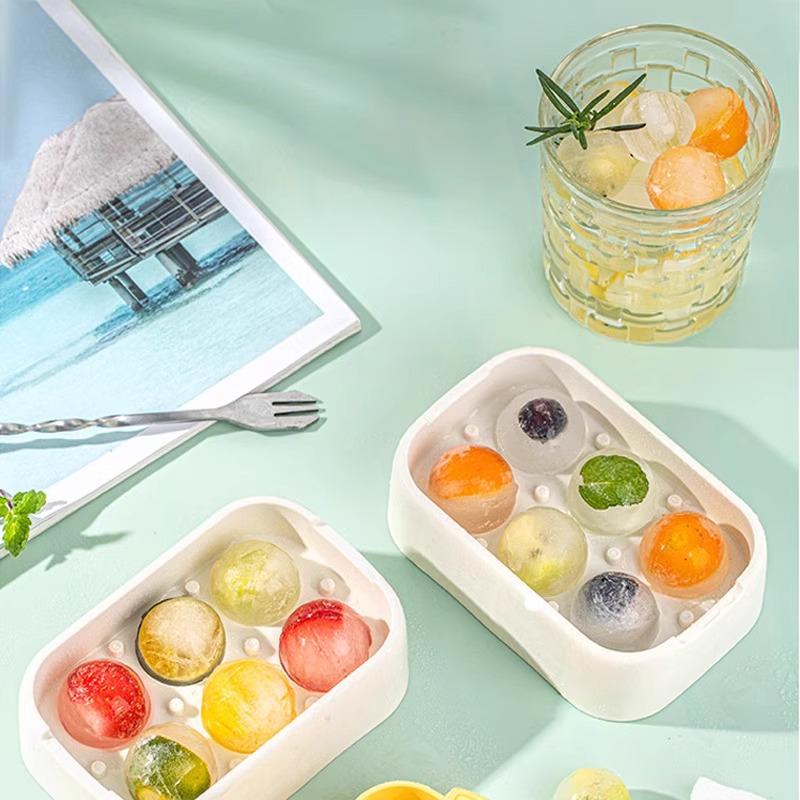 Silicone Ice Hockey Ball Mold - Mini Round Ice Cube Tray for Home