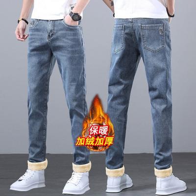 Heren Jeans Winter Dikke Stijl2024Nieuw Populair Losse Rechte Velours Broek Trendy Slim Broek