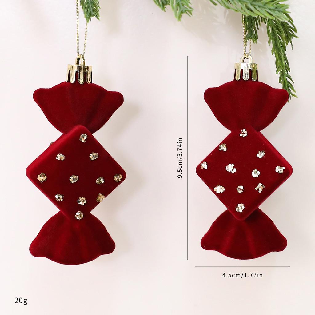 

Праздничные рождественские украшения с плюшевыми бархатными узорами для дома и витрины CandyA