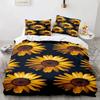 Sunflower Cow Bedding Set Kids Yellow Floral Cattle Duvet Cover King/Queen Size for Girls Teens,Western Bull Decor Quilt Cover