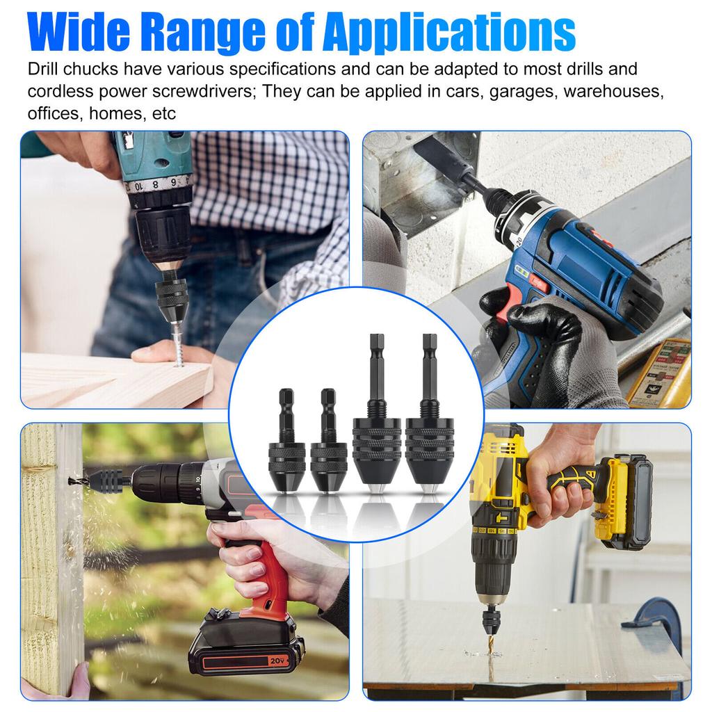 Electric Screwdriver 0.3 3.6/6.5mm Keyless Drill Chuck 1/4 Inch Hex Shank Keyless Drill Chuck Chuck Tool