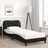 VidaXL Lit avec matelas noir 80x200 cm similicuir 3208682