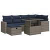 VidaXL Salon de jardin avec coussins 7pcs gris résine tressée acacia, ensemble de canapés d'extérieur, salon de jardin, 3327821