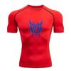 Men's Quick Dry Compression Fitness T-shirt, Gothic Blue Thorn Graphic Short Sleeve Athletic Top for Gym Workout Running Training Sports Wear